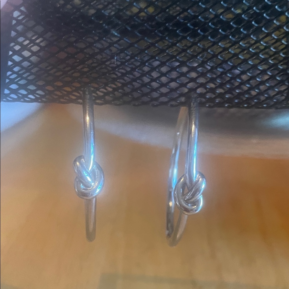 Macy's Silver Knot Hoop Earrings